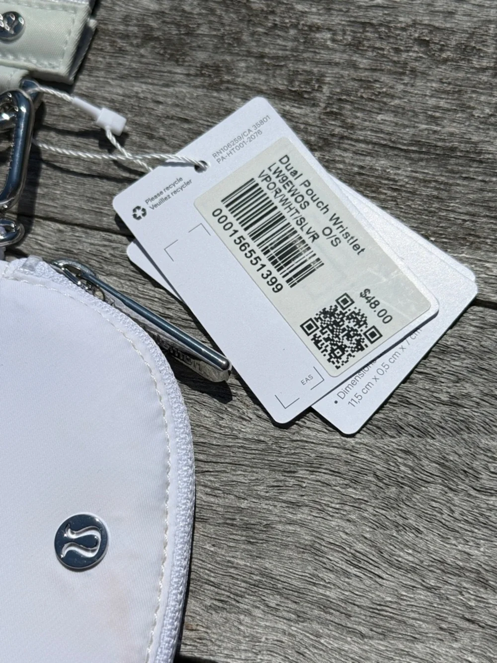 Lululemon Athletica Dual Pouch Wristlet in Vapor White ASIA EXCLUSIVE nwt